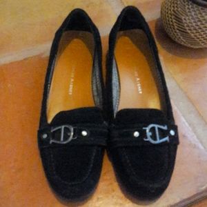 Black suede flats